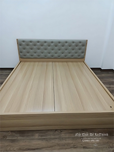 Giường Ngủ Hiện Đại Đẹp 1m6x2m, đầu gắ nệm da