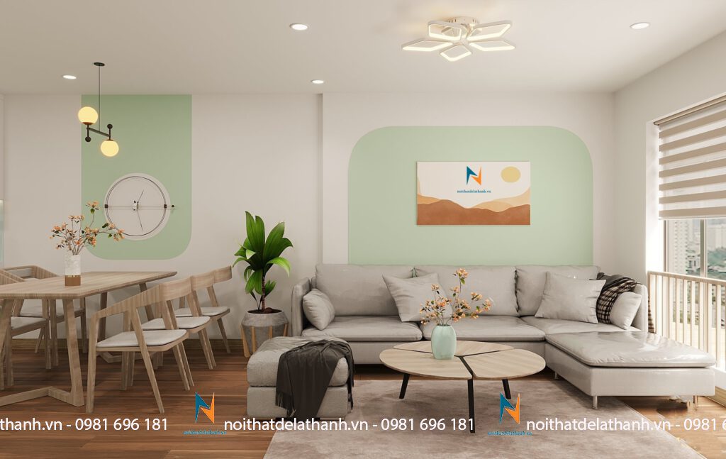 Phong cách thiết kế nội thất phòng khách nên được thống nhất chung với ngôn ngữ thiết kế của tổng thể căn hộ