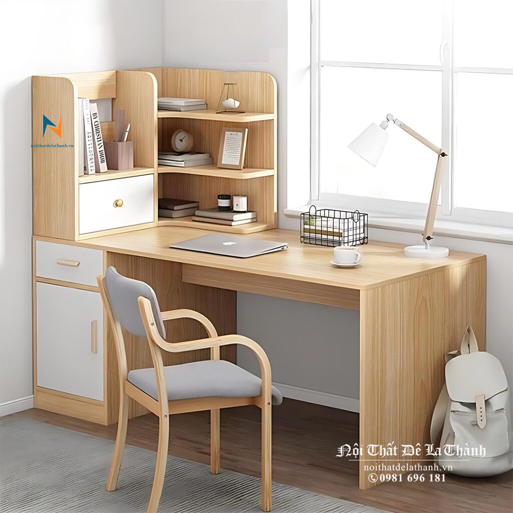 Tủ đồ được thiết kế linh hoạt bên giá sách hoặc vế bên còn lại, tuỳ thuộc vào không gian và sở thích của người sử dụng