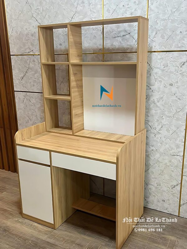 Bàn học đơn dành cho học sinh nam và bé trai, 80cm, gỗ công nghiệp, màu 388 pha màu trắng, đơn giản mà đẹp
