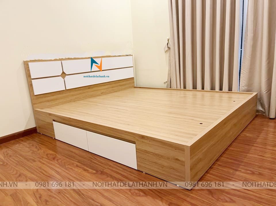 Giường 1m8x2m có ngăn kéo gỗ công nghiệp MDF