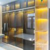 Chiếc tủ áo cánh kính lùa khung nhôm cường lực, kích thước 2m8x2m6, dành cho các phòng ngủ sang trọng