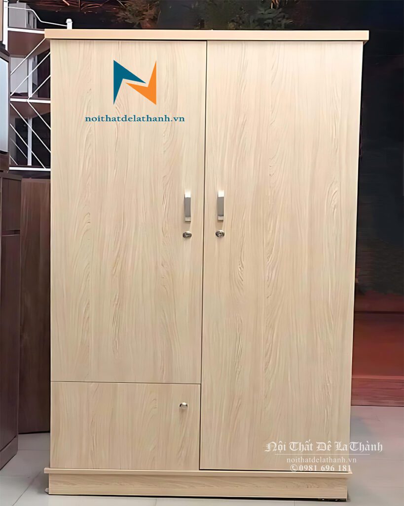 Chiếc tủ quần áo gỗ công nghiệp giá rẻ dành cho sinh viên, kích thước 80cmx2m, màu vàng 388