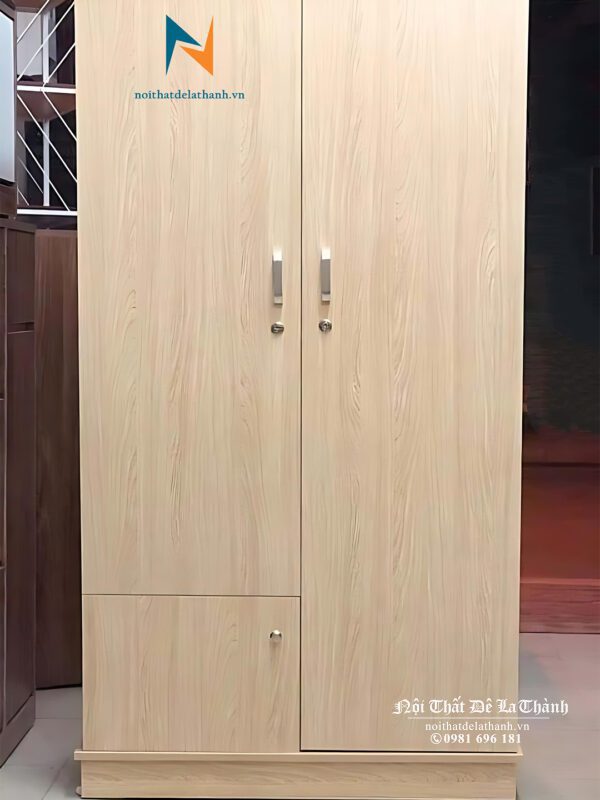 Chiếc tủ quần áo gỗ công nghiệp giá rẻ dành cho sinh viên, kích thước 80cmx2m, màu vàng 388