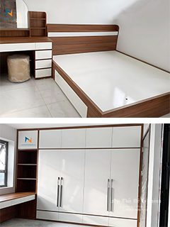 Hình Ảnh Bộ Giường Tủ Phòng Ngủ Gỗ Công Nghiệp