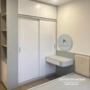 Combo gồm tủ cánh lùa 1m6x2m6 kịch trần, bên trái có kê góc trang trí