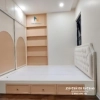 Combo làm bằng chất liệu MDF sơn trắng pha hồng, giường 1m6x2m, tủ 1m6x2m6, bàn học giá sách 2mx2m6