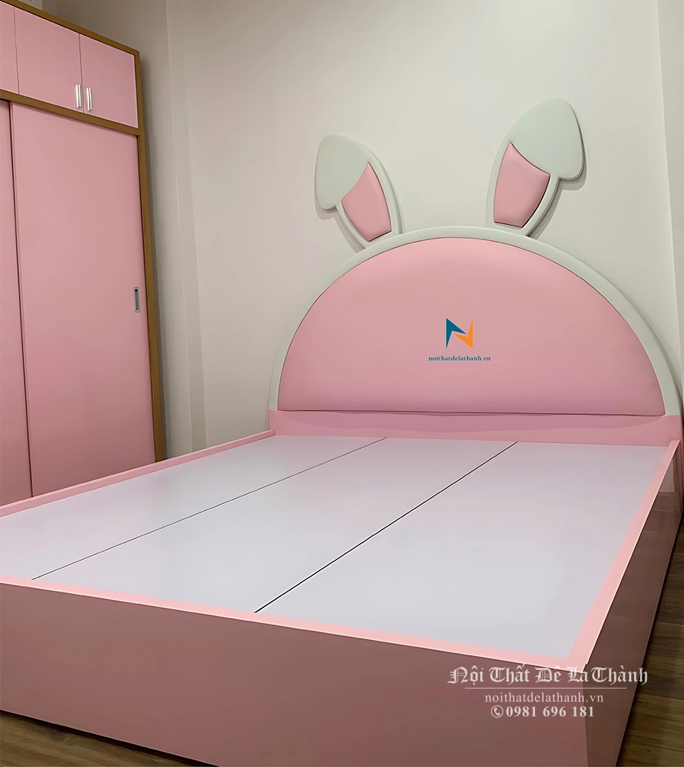 Combo phòng ngu hiện đại cho nữ, thiết kế theo phong cách decor, tone màu hường, gồm tủ cánh lùa 2mx2m45; giường 1m6 tai thỏ, bàn phấn decor 1m2 kèm ghế và gương led rất đẹp mắt