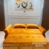 Chiếc ghế thông minh kéo ra thành giường thuộc danh mục sofa thông minh, có kích thước (lọt lòng) 1m4 x 1m93, khung kim loại, nỉ nhung cao cấp