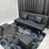 Sofa giường gấp bọc da màu đen (có nhiều tuỳ chọn màu)