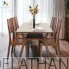 Bộ bàn ghế ăn cao cấp gỗ sồi Nga với thiết kế độc đáo và tiện dụng cao với khay để đồ phía dưới gầm bàn