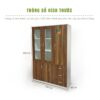Kích thước tủ gỗ văn phòng 3 cánh: 1m2x2m