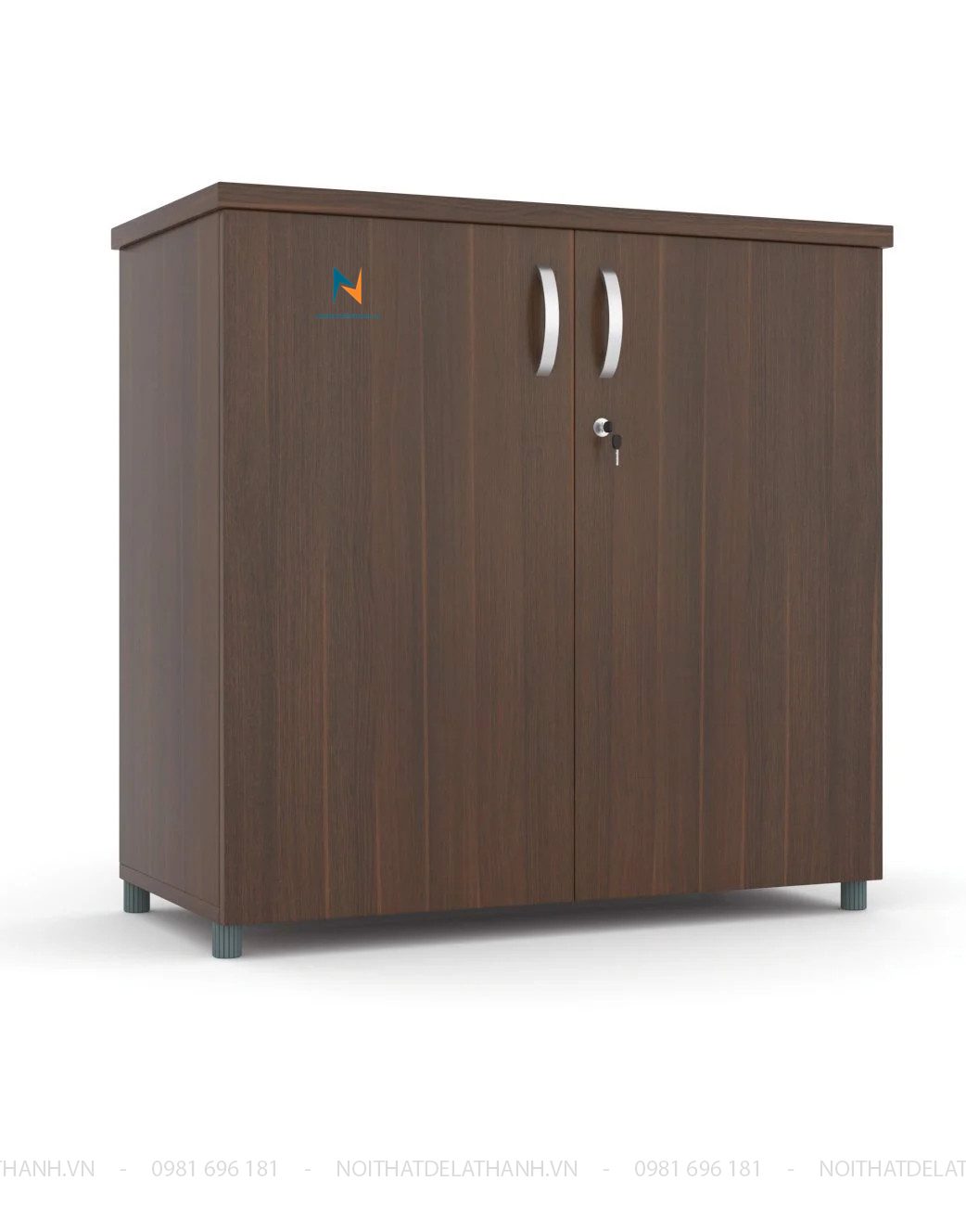 Chiếc tủ thấp văn phòng, kích thước 80cmx85cmx40cm, chất liệu gỗ công nghiệp MDF, thiết kế theo phong cách hiện đại nhỏ xinh