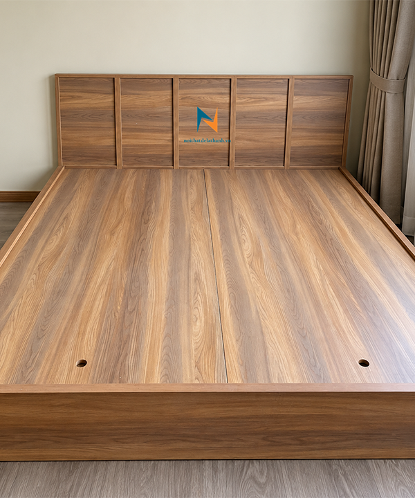 Kích thước phủ bì của chiếc giường cho 3 người ngủ này là 2m28 x 2m48