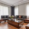 Chiếc sopha gỗ óc chó cao cấp có kích thước Văng dài: dài 245 x sâu 75 x cao 70; Văng ngắn: dài 165 x sâu 75 x cao 70; Đôn 60 x 100; Bàn trà 75 x 145 (cao mặt bàn 47cm)