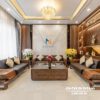 Sofa gỗ óc chó phân khúc cao cấp phù hợp với các không gian sang trọng như biệt thự, nhà liền kề