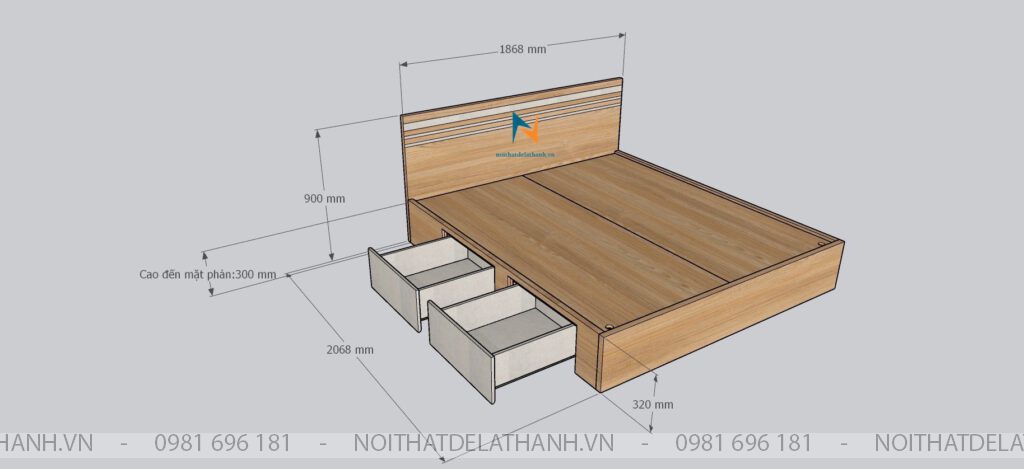 Kích thước giường ngủ 1m8