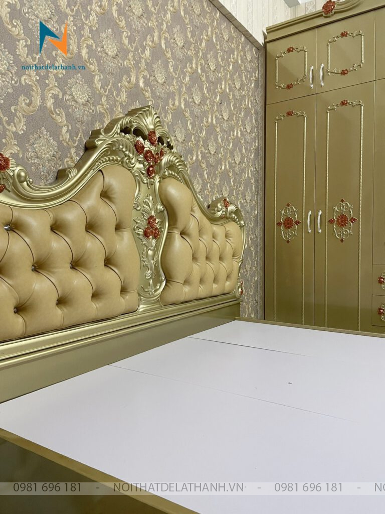 Phòng ngủ phong cách tân cổ điển rất tinh xảo thực hiện bởi Nội Thất Đê La Thành