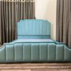 Giường bọc nỉ màu xanh phong cách hiện đại, kích thước 1m6x2m