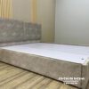 Hình ảnh thực tế chiếc giường bọc nỉ nhung toàn thân, phong cách hiện đại