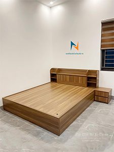 Giường có kệ đầu giường, 1m6x2m, dành cho cả người lớn hoặc trẻ em