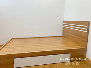 Ảnh thực tế chiếc giường 1m5 gỗ công nghiệp mdf
