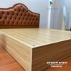 Ảnh thực tế chiếc giường đầu bọc nệm da màu da bò rất đẹp mắt