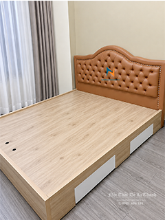 Giường Gỗ Bọc Nệm Đầu Giường
