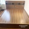Giường ngủ có kệ đầu giường, 1m8x2m, màu gỗ nâu, gỗ công nghiệp mdf