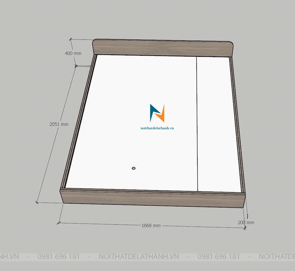 Bản vẽ thiết kế chiếc giường bệt 1m6x2m