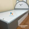 Chiếc giường cho bé trai thiết kế hình chú gấu teddy bear, chất liệu gỗ công nghiệp mdf, kích thước 1mx1m9 (hoặc 1m2x1m9 tuỳ chọn)
