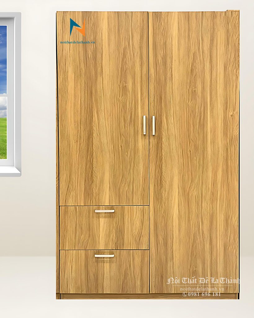 Chiếc tủ gỗ công nghiệp 2 ngăn kéo 1mx2m