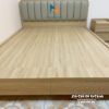 Giường bay gỗ công nghiệp đầu gắn nệm da 1m6x2m
