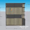 Bản vẽ thiết kế chiếc tủ cừa lùa 2m1x2m45 với 2 tầng và kệ trang trí trí góc