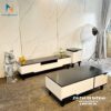 Combo bàn sofa và kệ tivi phối 2 màu đen và trắng rất ấn tượng