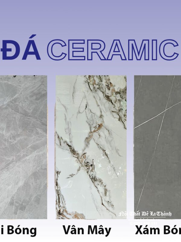 Mã màu đá ceramic: Luxury, Ghi Bóng, Vân Mây, Xám Bóng, Đen Kẻ Vàng