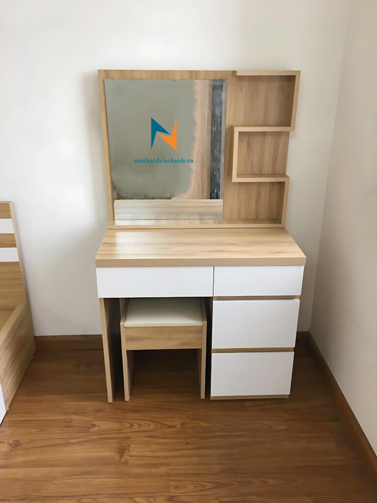 Ảnh bàn trang điểm giá rẻ 80cm, màu 388 pha màu trắng