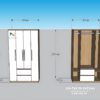Bản thiết kế tủ giá rẻ 1m6x2m, gồm 2 cánh dài, 2 cánh ngắn, 2 ngăn kéo, màu 388 pha cánh màu trắng
