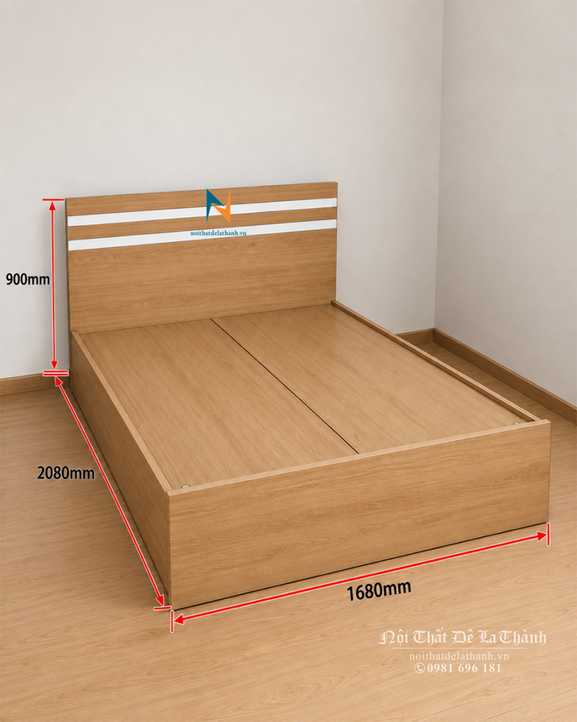 Bản thiết kế giường 1m6x2m, gỗ công nghiệp giá rẻ