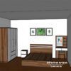 Bản vẽ thiết kế bộ giường tủ giá rẻ màu óc chó pha màu cánh trắng