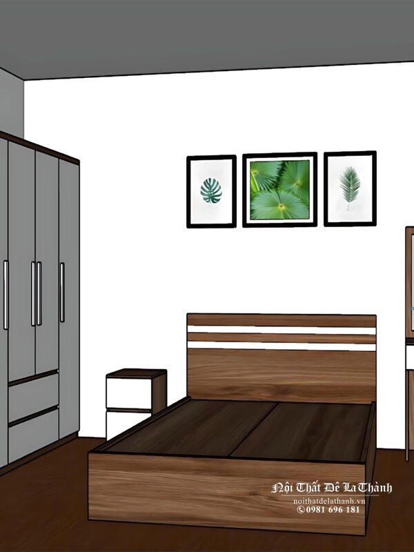 Thiết kế combo giường tủ mdf giá rẻ