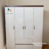 Ảnh chiếc tủ gỗ công nghiệp hiện đại 1m6x2m, gồm 2 cánh dài, 2 cánh cộc, 3 buồng, 2 ngăn kéo