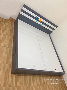 Chiếc giường ngủ giá rẻ 1m4 màu chì
