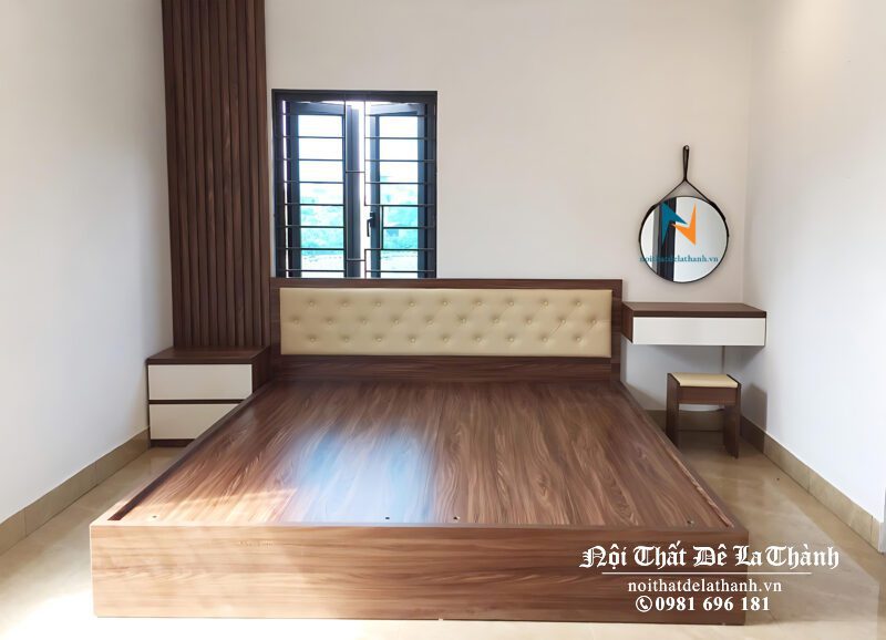 Bộ giường tủ đẹp giá rẻ màu óc chó