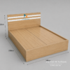 Thiết kế giường ngủ giá rẻ 1m8x2m, màu 388, đầu giường có 2 kẻ trắng