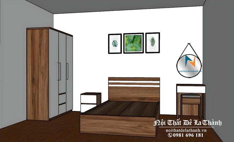 Bản thiết kế bộ giường tủ gỗ ép