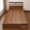 Ảnh chiếc giường giá rẻ màu óc chó 1m2x1m9, đầu có 2 kẻ trắng