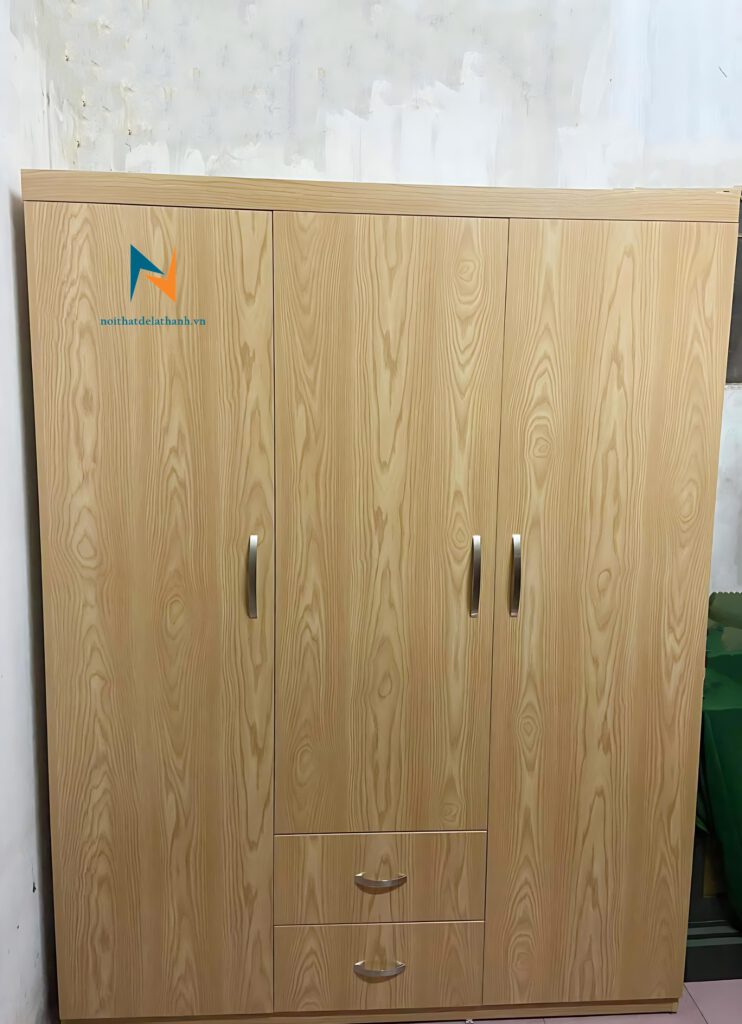 Tủ áo sinh viên giá rẻ chất liệu gỗ mdf, kích thước 1m6x2m, màu sồi rất đẹp mắt