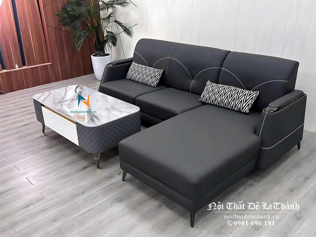 Sofa chữ L Đê La Thành, thiết kế mang lại cảm giác chắc chắn