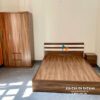 Combo phòng ngủ giá rẻ với táp 40cm, tủ 1m2x2m, giường 1m6x2m màu óc chó 6089, gỗ công nghiệp mdf bề mặt phủ melamine chống xước